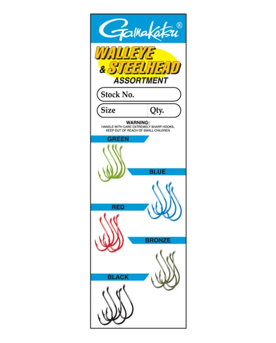 Tackle Gamakatsu Multi-Color Walleye And Steelhead Hook Assortment 2 Tackle Gamakatsu Multi-Color Walleye And Steelhead Hook Assortment