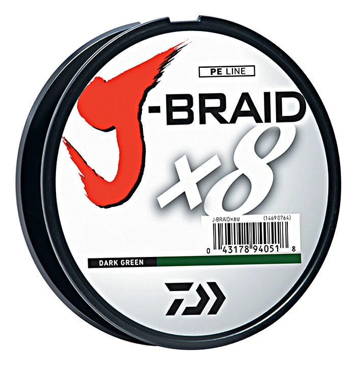Daiwa J-Braid X8 Braided Line 165 Yards Dark Green 1 Daiwa J-Braid X8 Braided Line 165 Yards Dark Green