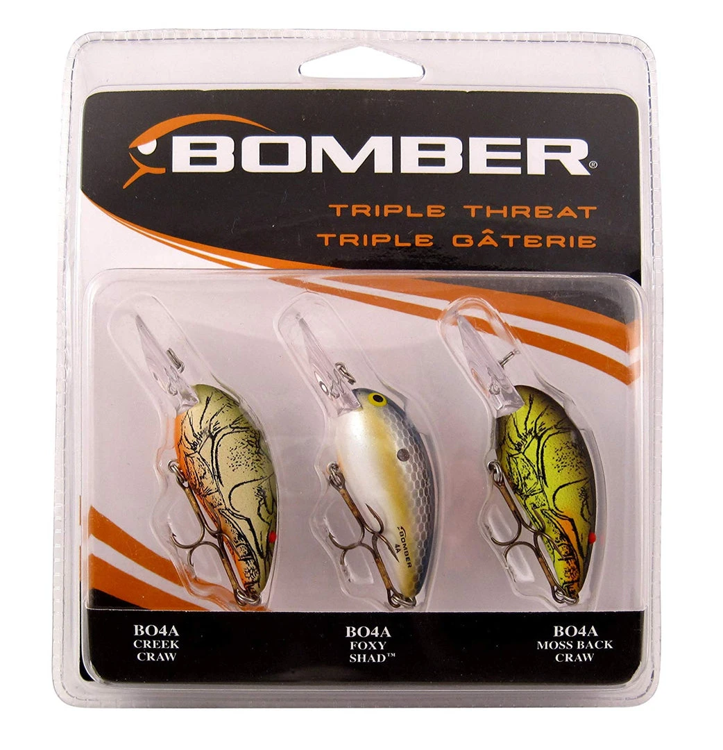 Bomber Triple Threat Model 4A 3-Piece Crankbait Variety Pack Baits 1 Bomber Triple Threat Model 4A 3-Piece Crankbait Variety Pack Baits